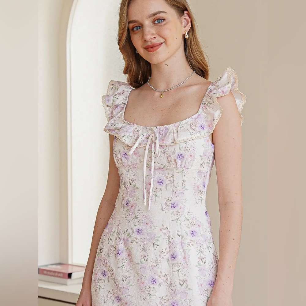 Rosie Posie Lilac Lace-Trim Sundress NWT size medium - Picture 4 of 4